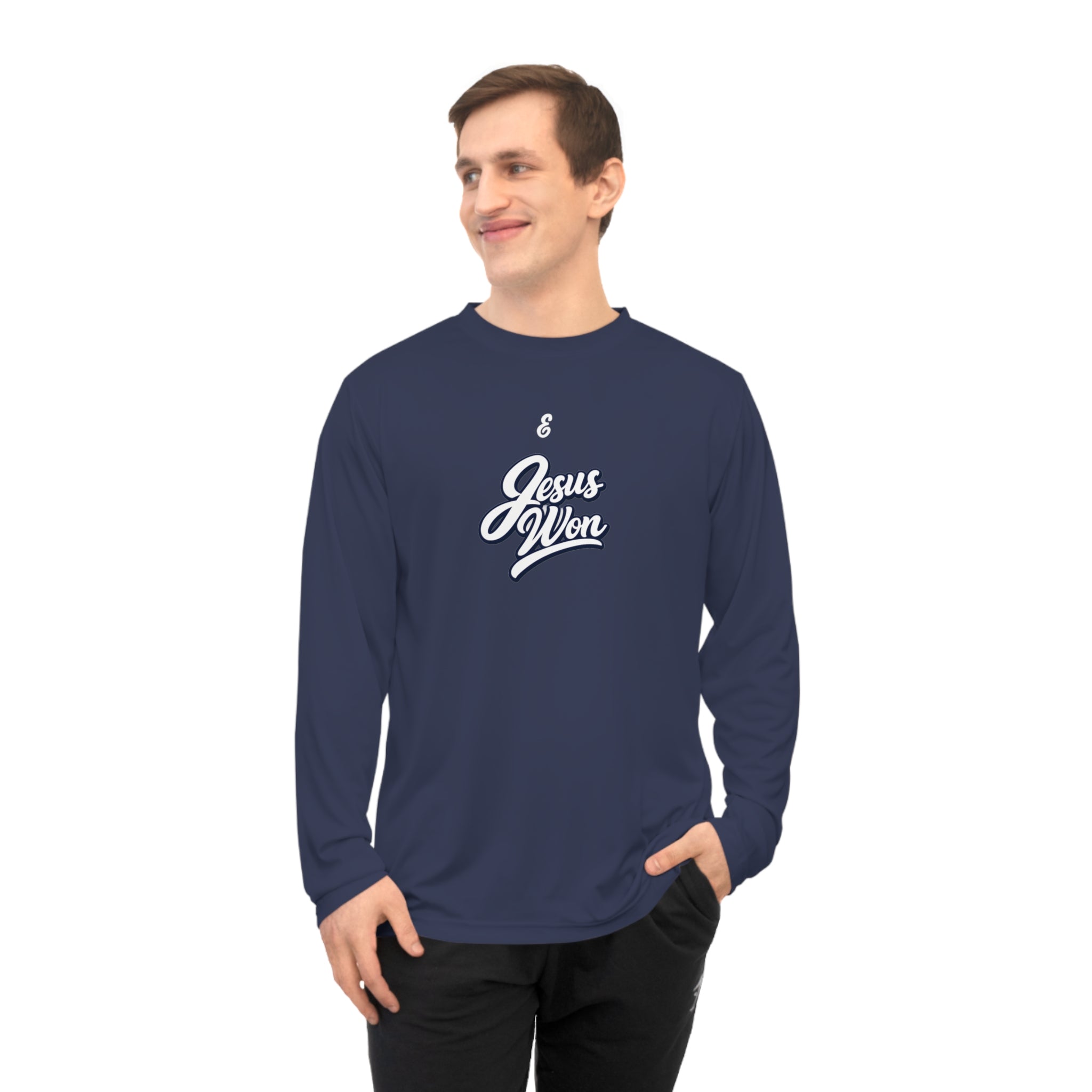 Jesus Won Long Sleeve Performance Shirt